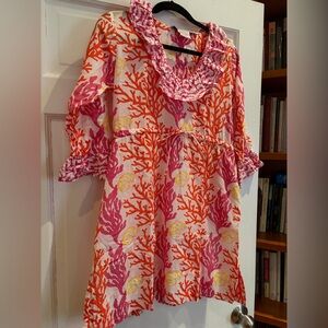 Gretchen Scott Designs Pink and Orange Coral Dress
